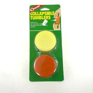 VTG Red Coghlan's Collapsible Tumblers, Set of 2 No. 655 Holds 5oz Yellow/Orange